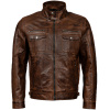 Pánská Kožená Bunda Zachary Rett Brixton Hnědá