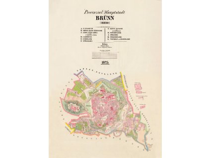 stara mapa cisarske otisky Brno mesto rok 1825 3000x3000px