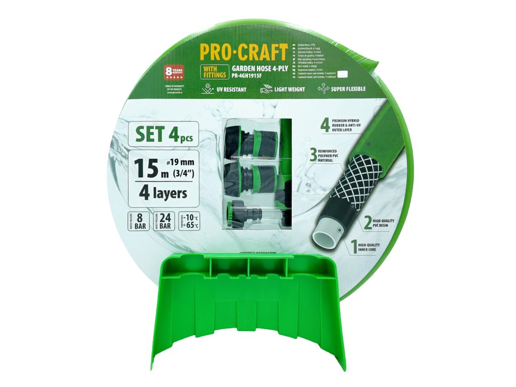 Zelená zahradní hadicí Procraft PR-4GH1915F | PR-4GH1915F