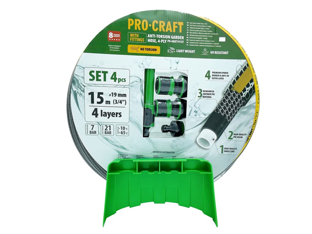 Černo-žlutá zahradní hadicí Procraft PR-4KAT1915F | PR-4KAT1915F