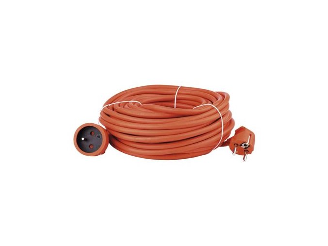 Prodlužovací kabel – spojka, 20m, 3× 1,5mm, oranžový