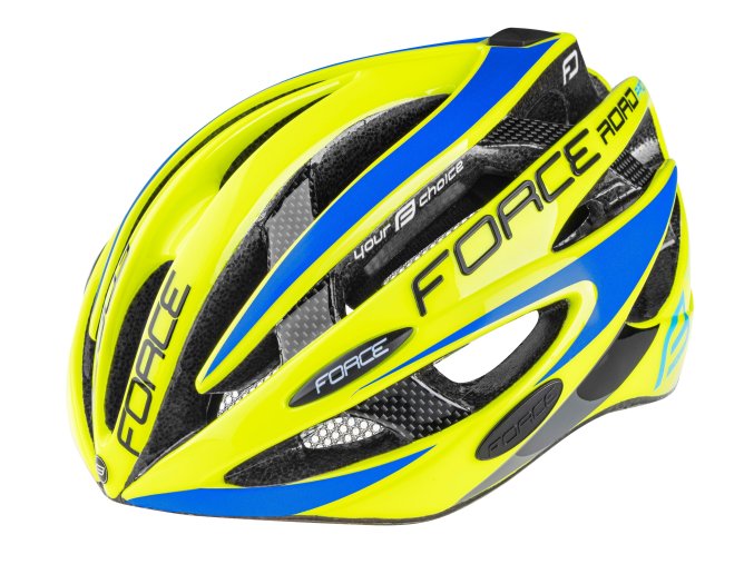 přilba FORCE ROAD PRO, fluo-modrá S - M