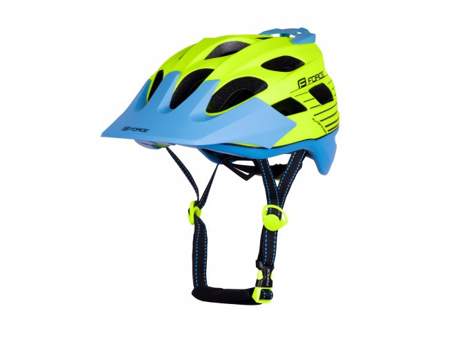 přilba FORCE RAPTOR MTB fluo-modrá