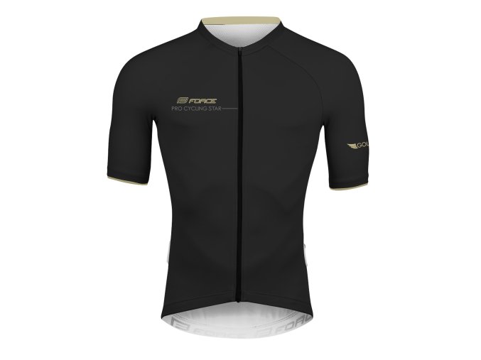 dres FORCE GOLD kr. rukáv, černo-zlatý M