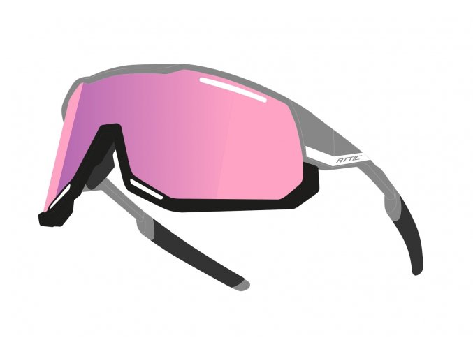 brýle FORCE ATTIC šedo-černé, růžová kontrast.skla