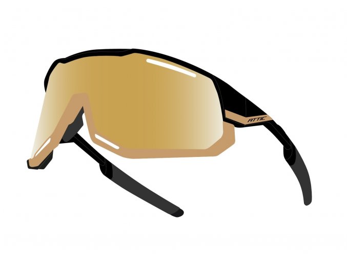 brýle FORCE ATTIC černo-zlaté, zlatá kontrast.skla