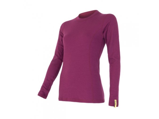 triko dlouhé dámské SENSOR MERINO DOUBLE FACE lilla
