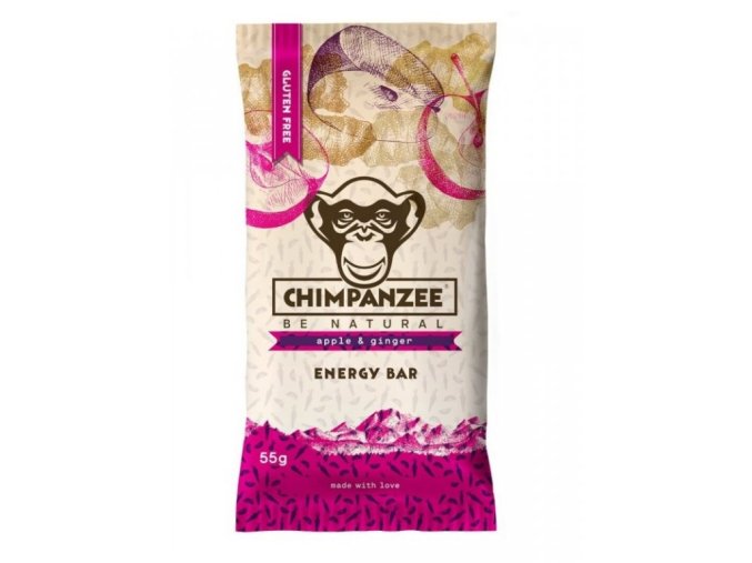 tyčinka Chimpanzee Energy Bar 55g jablko+zázvor bez lepku