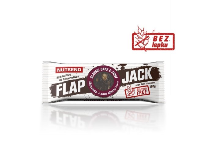 tyčinka Nutrend FLAPJACK GLUTEN FREE čokoláda+višeň