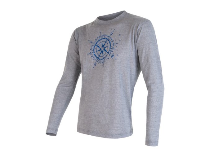 triko dlouhé pánské SENSOR MERINO ACTIVE PT COMPASS šedé (Velikost L)