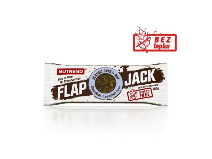 tyčinka Nutrend FLAPJACK GLUTEN FREE čokoláda+kokos