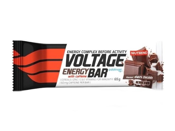 tyčinka Nutrend Voltage with caffeine hořká čokoláda 65g