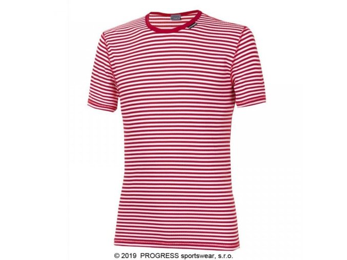 triko krátké pánské Progress MLs NKR proužek červené (Velikost XL)