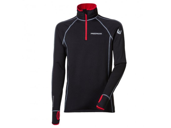 mikina pánská Progress TOREZ ZIP černo/červená (Velikost L)