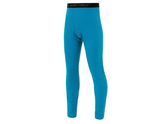 spodky dlouhé dětské SENSOR MERINO DOUBLE FACE modré (Velikost 140)