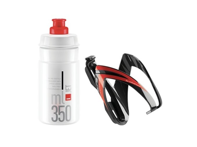 lahev ELITE Jet  350 ml+ košík Kit Ceo černá/červená