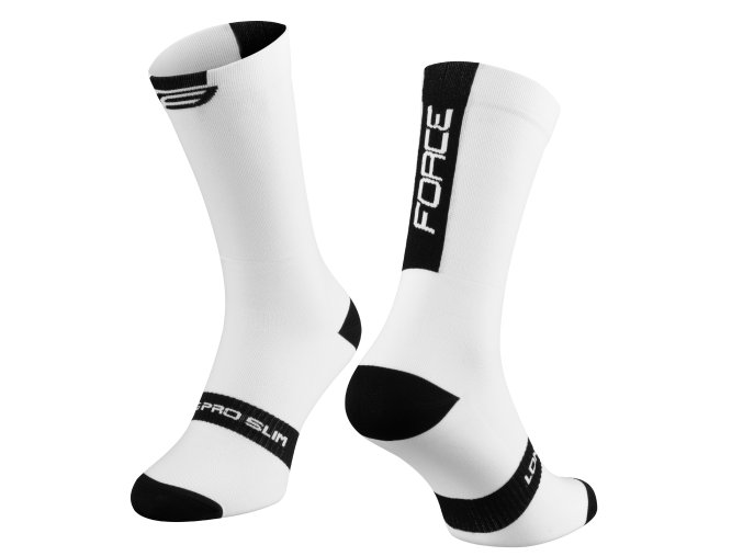ponožky FORCE LONG PRO SLIM, bílo-černé