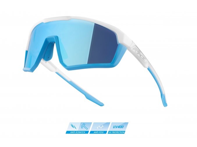 brýle FORCE APEX, bílo-šedé, modré zrcadlové sklo