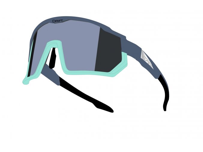 brýle F DRIFT stormy blue-mint,černé kontrast.sklo