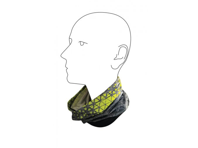 Multifunkční šátek šedě/neónový
