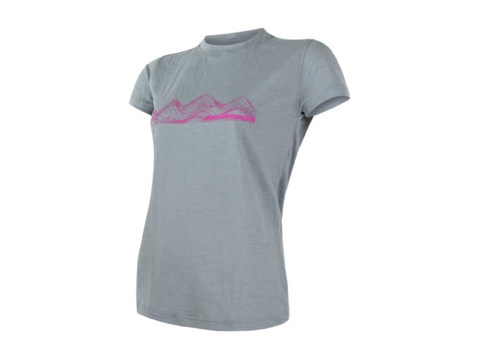 triko krátké dámské SENSOR MERINO ACTIVE PT MOUNTAINS šedé (Velikost L)