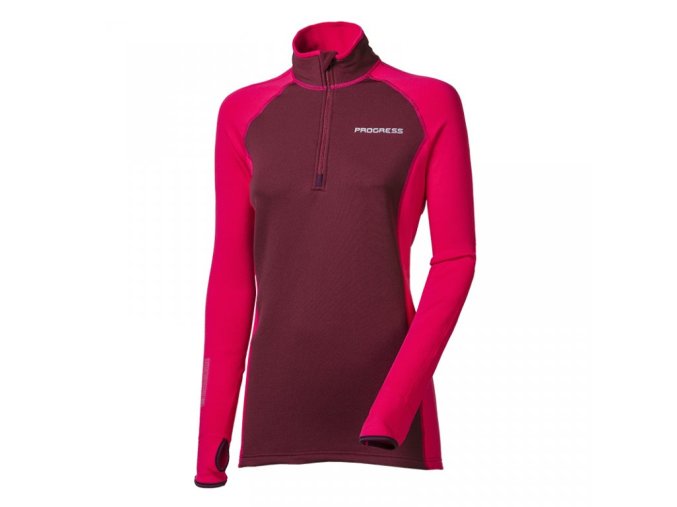 mikina dámská Progress TISPA ZIP fuchsie/švestka (Velikost L)