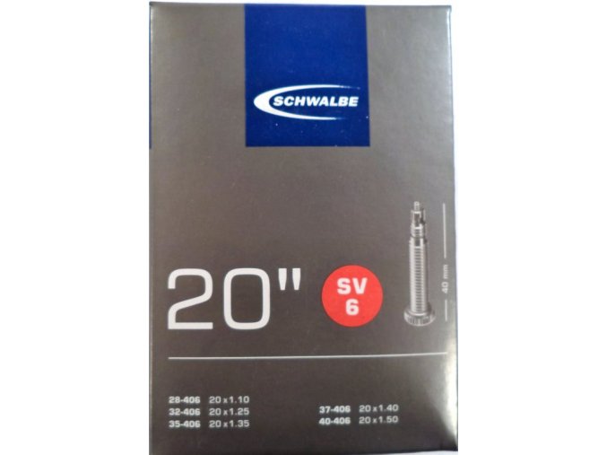 duše SCHWALBE SV6 20"x1.10-1.50 (28/40-406) FV/40mm