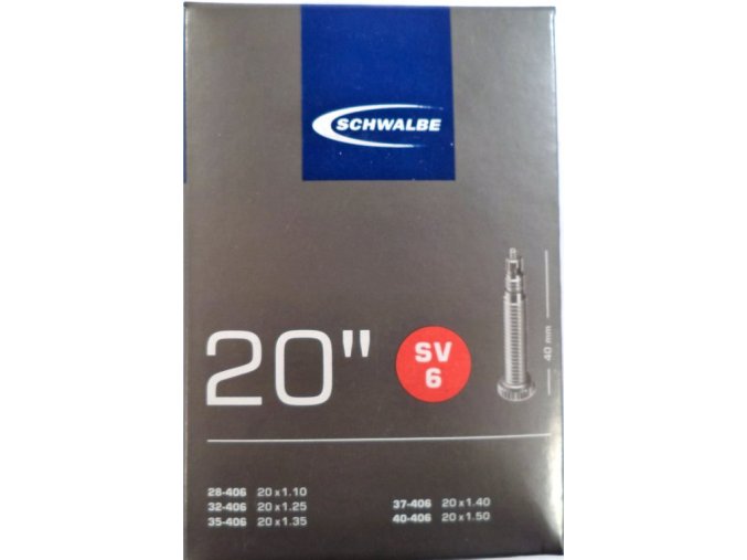 duše SCHWALBE SV6 20"x1.10-1.50 (28/40-406) FV/40mm