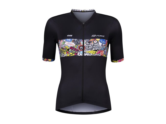 dres FORCE VIVID LADY kr. rukáv, černý
