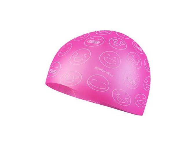čepice plavecká junior Spokey EMOJI silikon růžová
