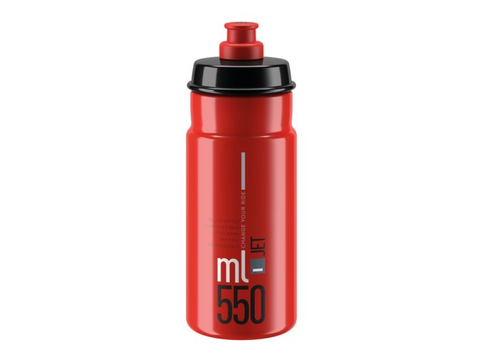 lahev ELITE Jet Clear červená, šedé logo 550 ml