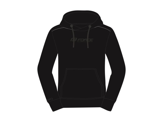 mikina FORCE COMFY přes hlavu s kapucí, černá