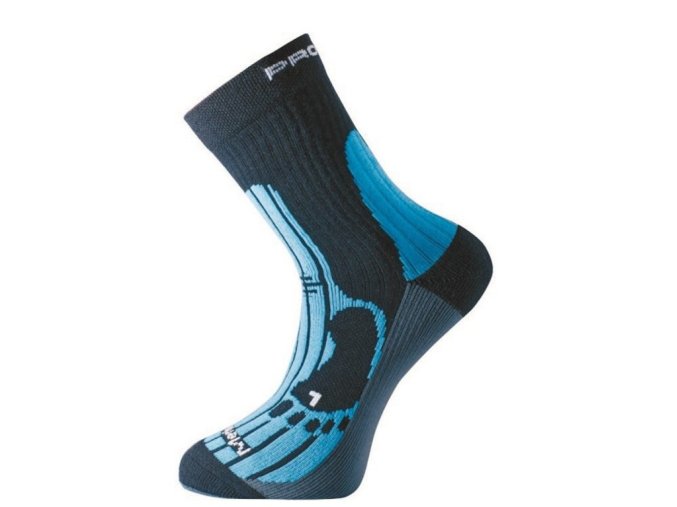 ponožky Progress MERINO turistické černo/modré (Velikost 3-5)