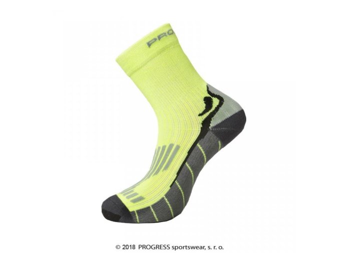 ponožky Progress RUNNING HIGH SOX fluoritové (Velikost 3-5)