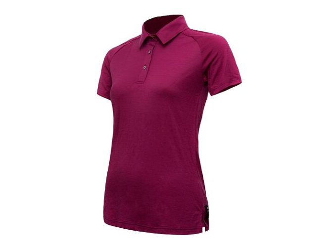 triko krátké dámské SENSOR MERINO ACTIVE POLO lila (Velikost L)