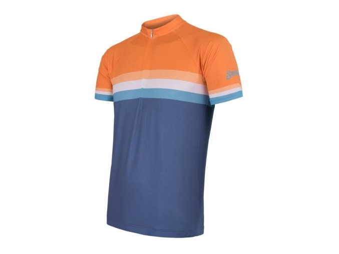 dres krátký pánský SENSOR SUMMER STRIPE modro/oranžový (Velikost L)