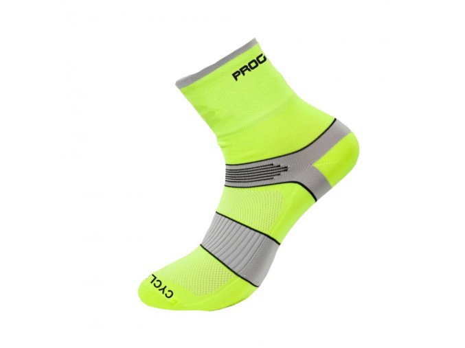 ponožky Progress CYCLING HIGHT SOX žluto-šedé