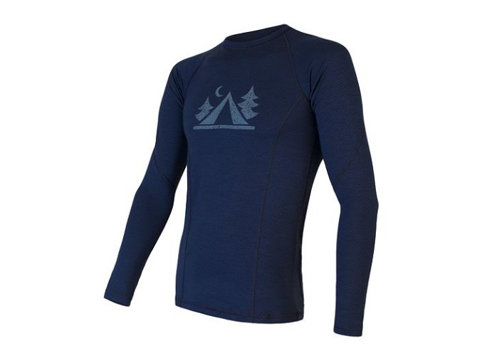 triko dlouhé pánské SENSOR MERINO DOUBLE FACE CAMP deep blue (Velikost L)