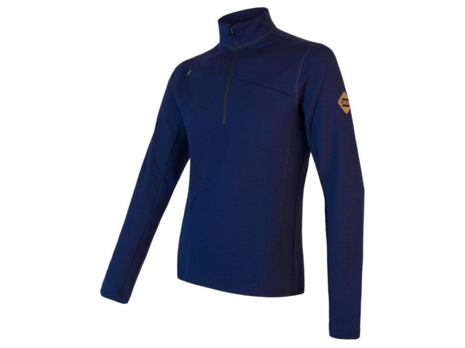 mikina pánská SENSOR MERINO UPPER zip deep blue