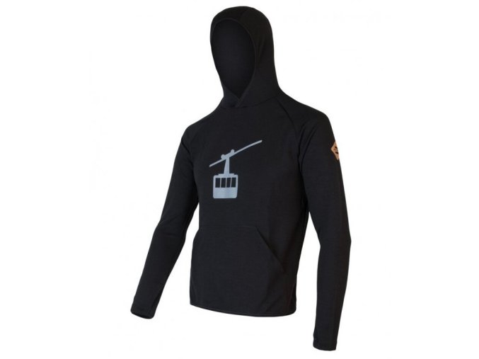 mikina pánská SENSOR MERINO UPPER GONDOLA černá (Velikost L)