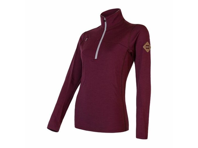 mikina dámská SENSOR MERINO UPPER port red