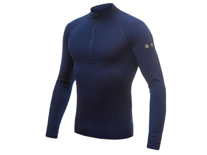 triko dlouhé pánské SENSOR MERINO ACTIVE zip tmavě modré (Velikost L)