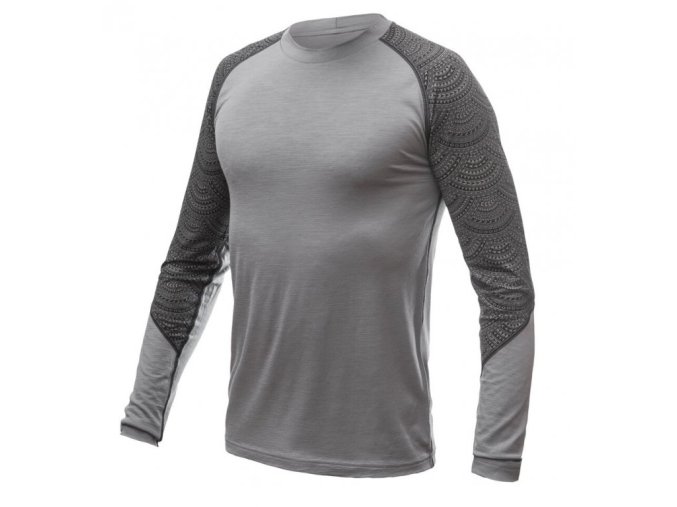 triko dlouhé pánské SENSOR MERINO IMPRESS šedá/maori (Velikost L)