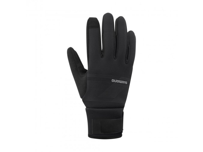 rukavice cyklistické unisex Shimano WINDBREAK THERMAL černé (Velikost L)