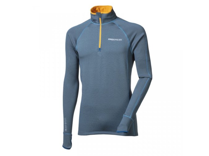 mikina pánská Progress TOREZ ZIP modrošedá/kari (Velikost L)