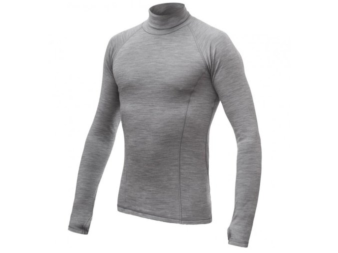 triko dlouhé pánské SENSOR MERINO BOLD rolák šedé
