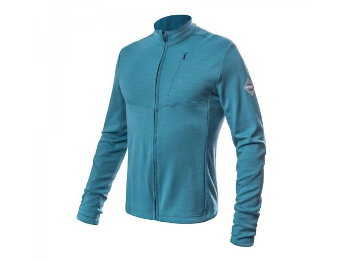 mikina pánská SENSOR MERINO UPPER celozip modrá (Velikost L)