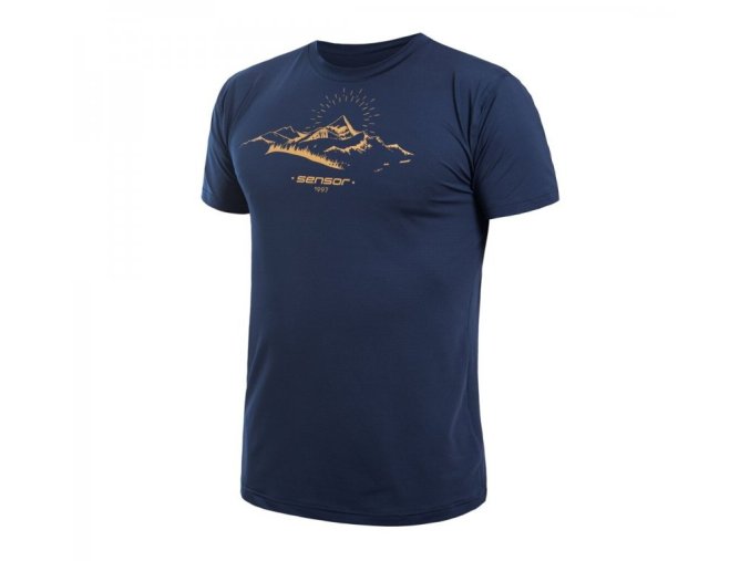 triko krátké pánské SENSOR COOLMAX TECH MOUNTAINS tm. modré (Velikost L)