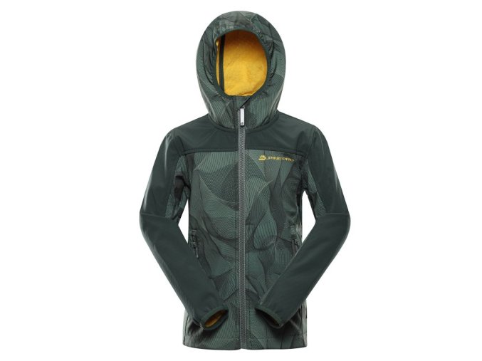 bunda dětská ALPINE PRO HOORO softshellová zelená (Velikost 104/110)
