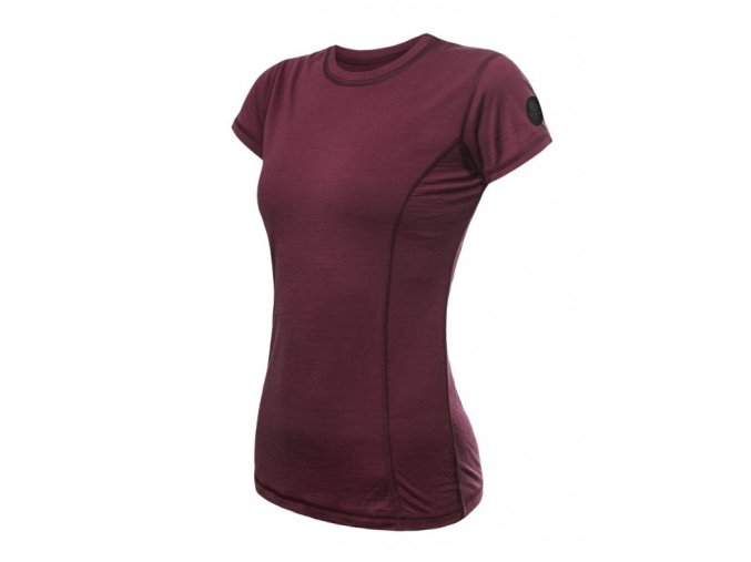 triko krátké dámské SENSOR MERINO AIR vínové NEW (Velikost L)